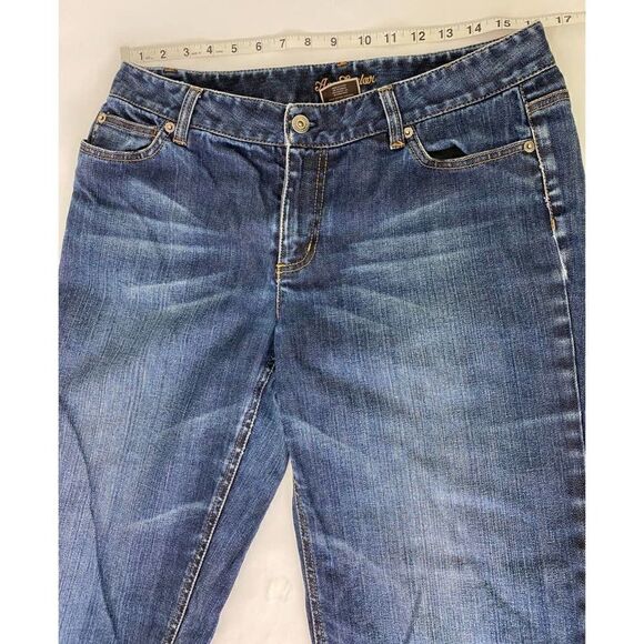 Ann Taylor Jeans Modern Fit Lindsay Waist Blue Capri - Size 10 (32 inches) - Picture 4 of 8